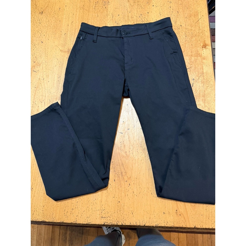 DUER Pants Mens 32x32 Blac  Smart Stretch Relaxed Trouser Zip Pocket Performance